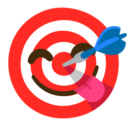 face savoring food and bullseye