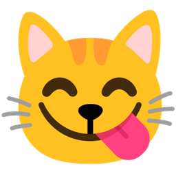 face savoring food and cat face