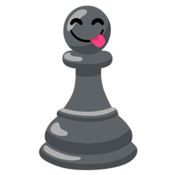 face savoring food and chess pawn