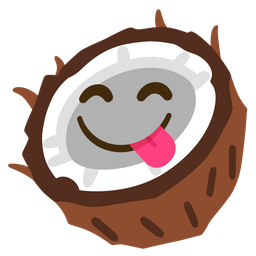 face savoring food and coconut