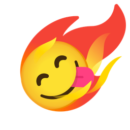 face savoring food and comet