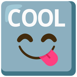 face savoring food and COOL button