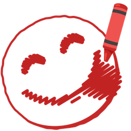 face savoring food and crayon