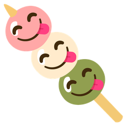 face savoring food and dango