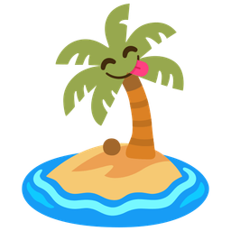 face savoring food and desert island