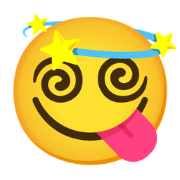 face savoring food and dizzy