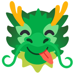 face savoring food and dragon