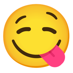 face savoring food and drooling face