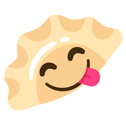 face savoring food and dumpling