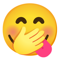 Face savoring food and Face with hand over mouth