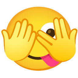 face savoring food and face with peeking eye