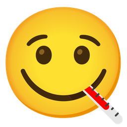 face savoring food and face with thermometer