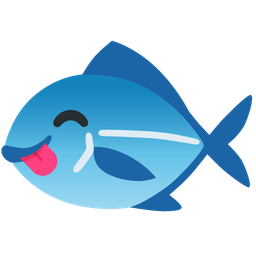 face savoring food and fish