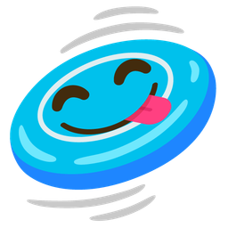 face savoring food and flying disc