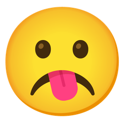 face savoring food and frowning face