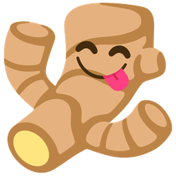 face savoring food and ginger root