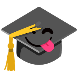 face savoring food and graduation cap