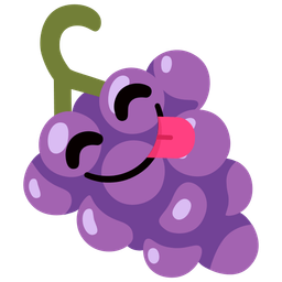 face savoring food and grapes