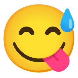 Face savoring food and Grinning face with sweat