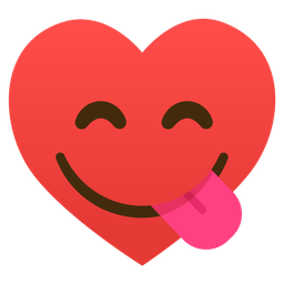 face savoring food and heart suit