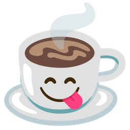 face savoring food and hot beverage