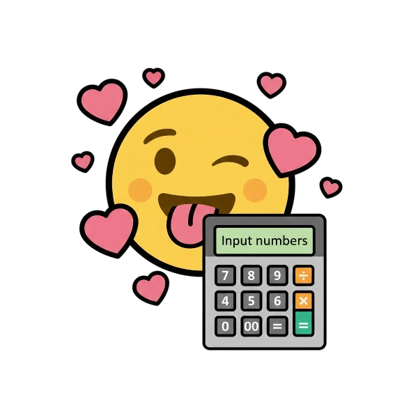 Face savoring food and Input numbers