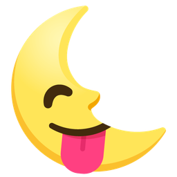 face savoring food and last quarter moon face