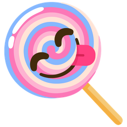 face savoring food and lollipop