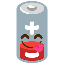 face savoring food and low battery