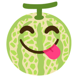 face savoring food and melon