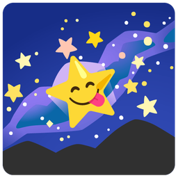 face savoring food and milky way