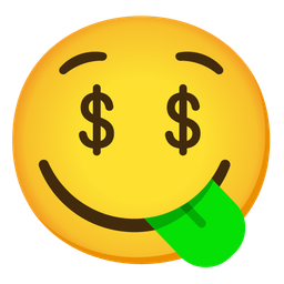 Face savoring food and Money-mouth face