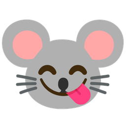face savoring food and mouse face