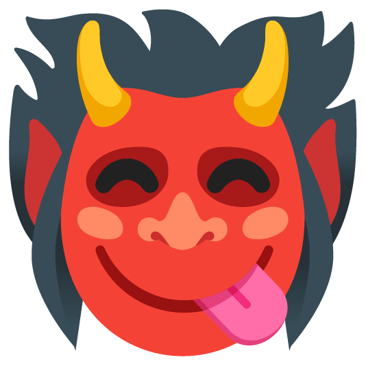 Face savoring food and Ogre