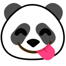 face savoring food and panda