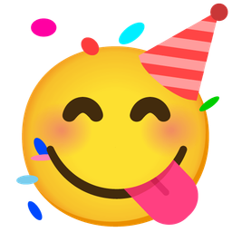 face savoring food and partying face