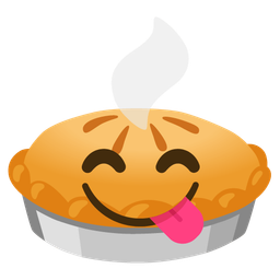 face savoring food and pie
