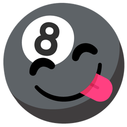 face savoring food and pool 8 ball