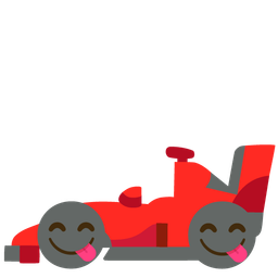 face savoring food and racing car