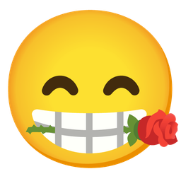 face savoring food and rose