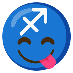 face savoring food and Sagittarius