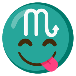 face savoring food and Scorpio