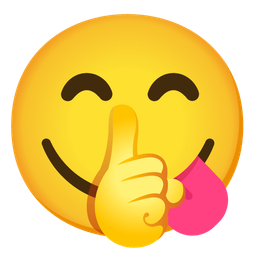 face savoring food and shushing face