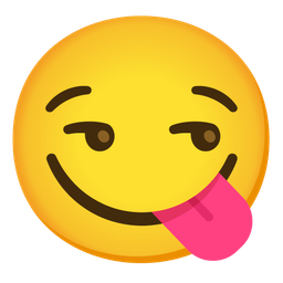 face savoring food and smirking face