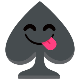 face savoring food and spade suit