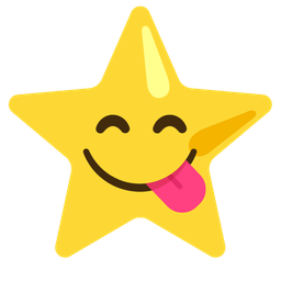 face savoring food and star