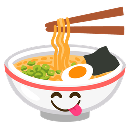 face savoring food and steaming bowl