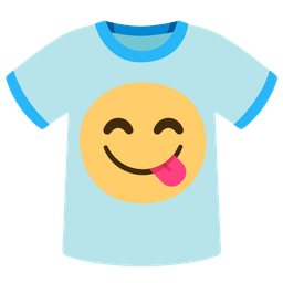 face savoring food and t-shirt