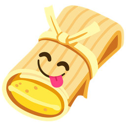 face savoring food and tamale