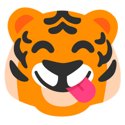 face savoring food and tiger face